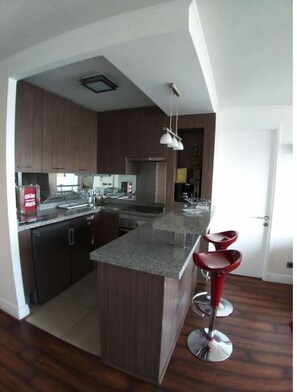 Microwave, coffee/tea maker, cookware/dishes/utensils