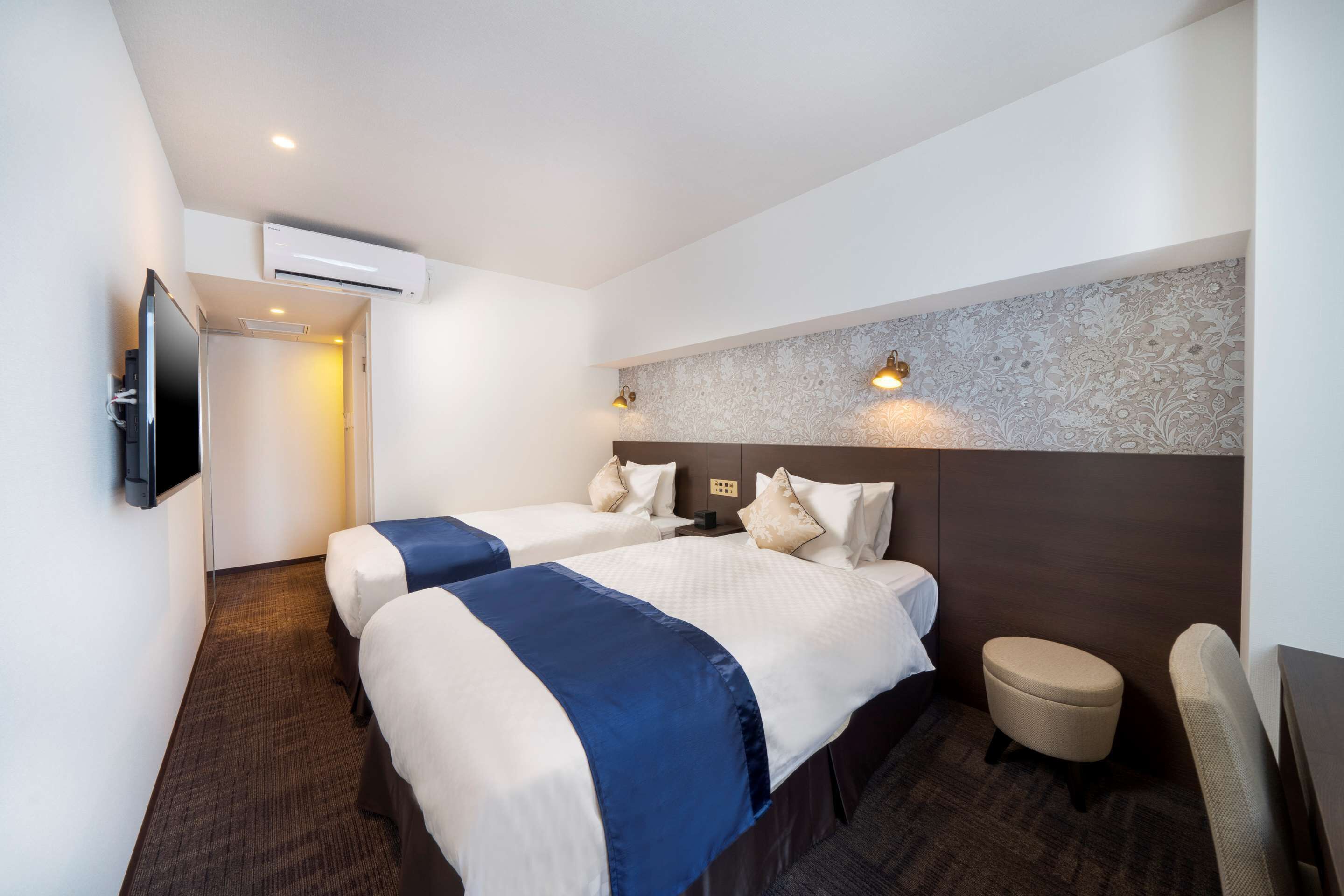 superior room, 2 single beds, non smoking, refrigerator | desk, laptop workspace, blackout curtains, free wifi