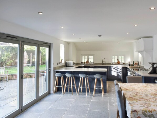 Dishwasher, high chair, cookware/dishes/utensils