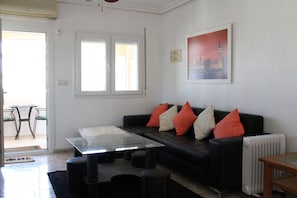 TV, DVD player, video library