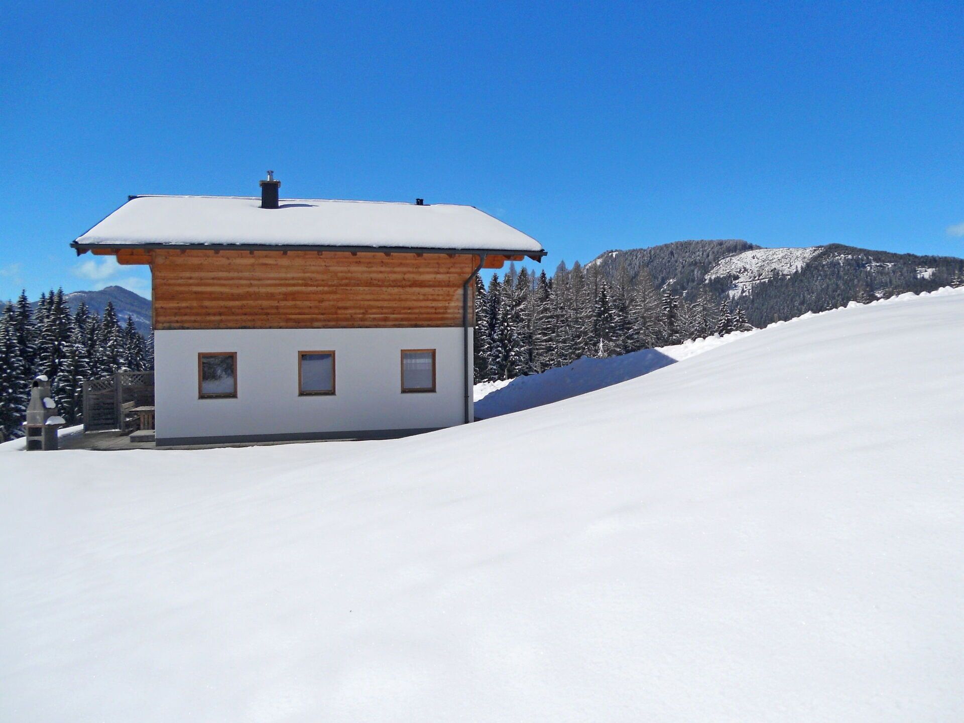 Schnee, Winter, Eigentum, Haus, Himmel, Zuhause, Baum, Dach, Berg, Grundeigentum
