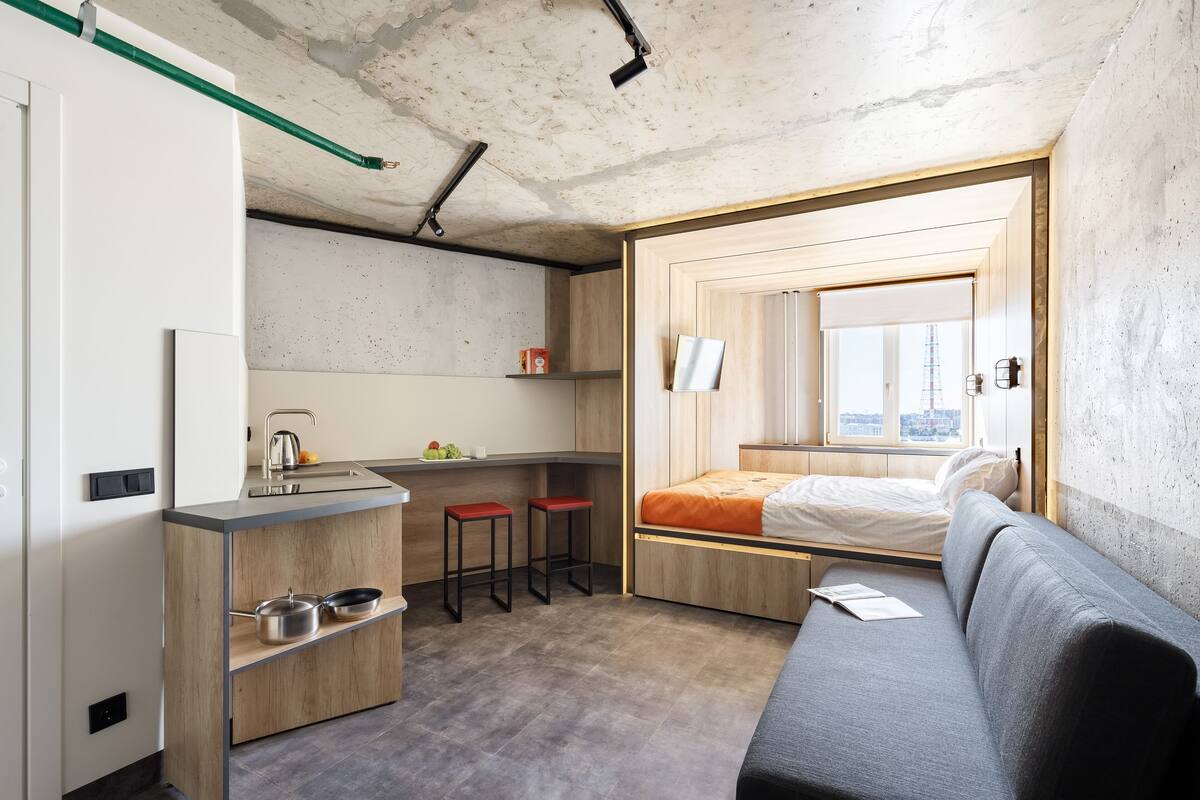 Studio Keluarga | 1 kamar tidur, brankas, meja kerja, dan Wi-Fi gratis
