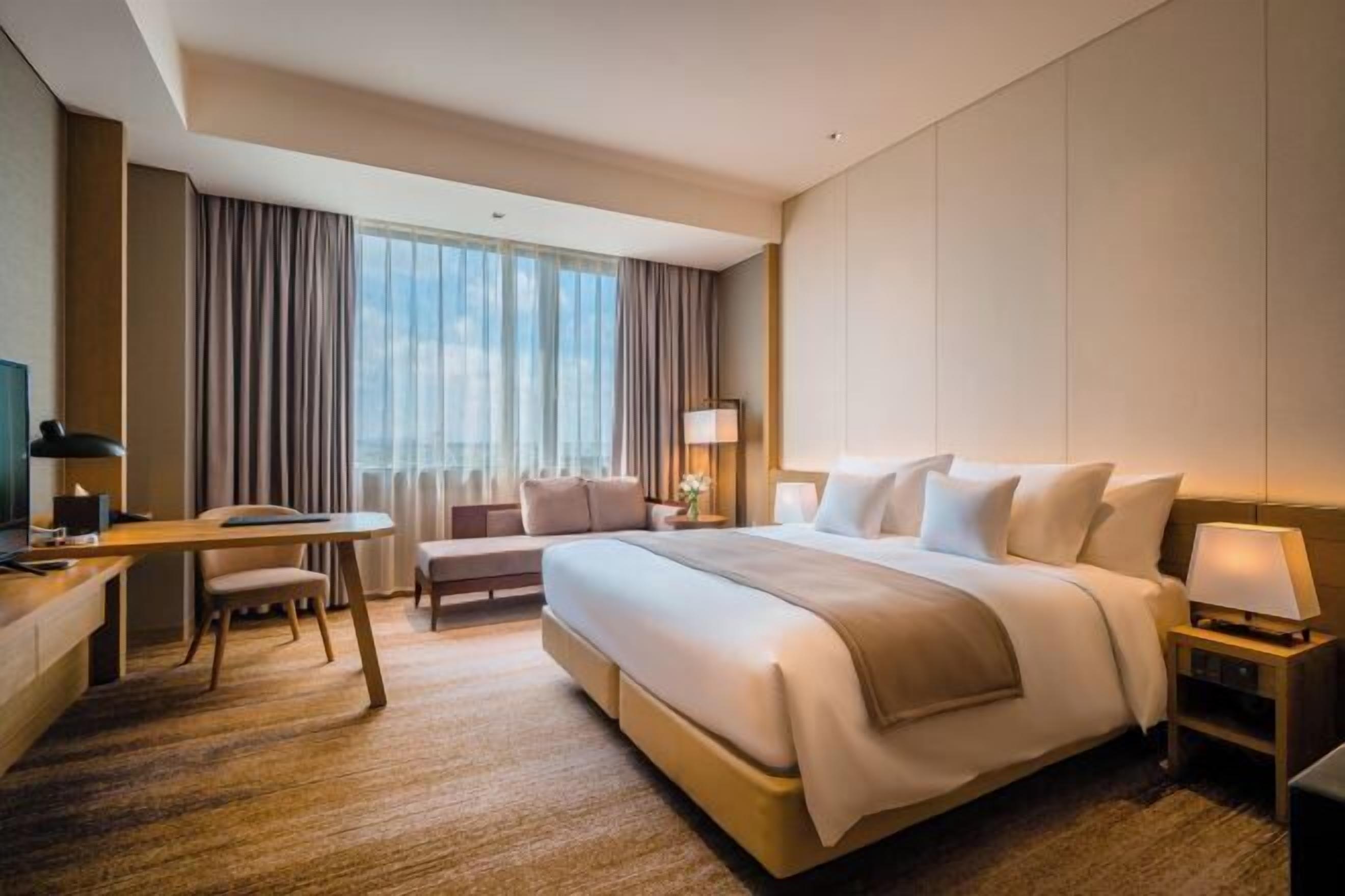 In-room safe, desk, laptop workspace, blackout drapes