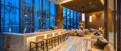 Lobby lounge, pool views, open daily