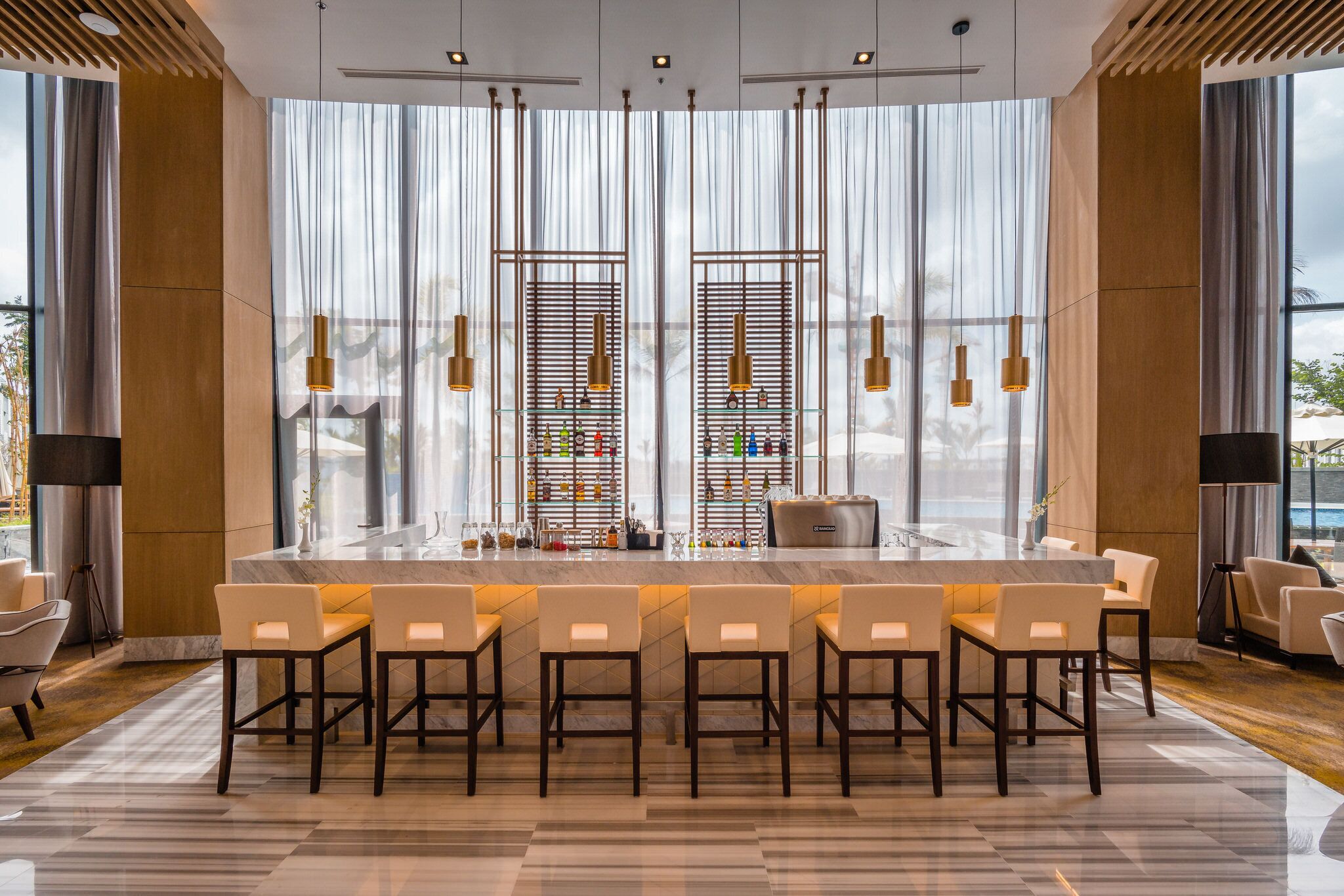 lobby lounge, poolside views, open daily