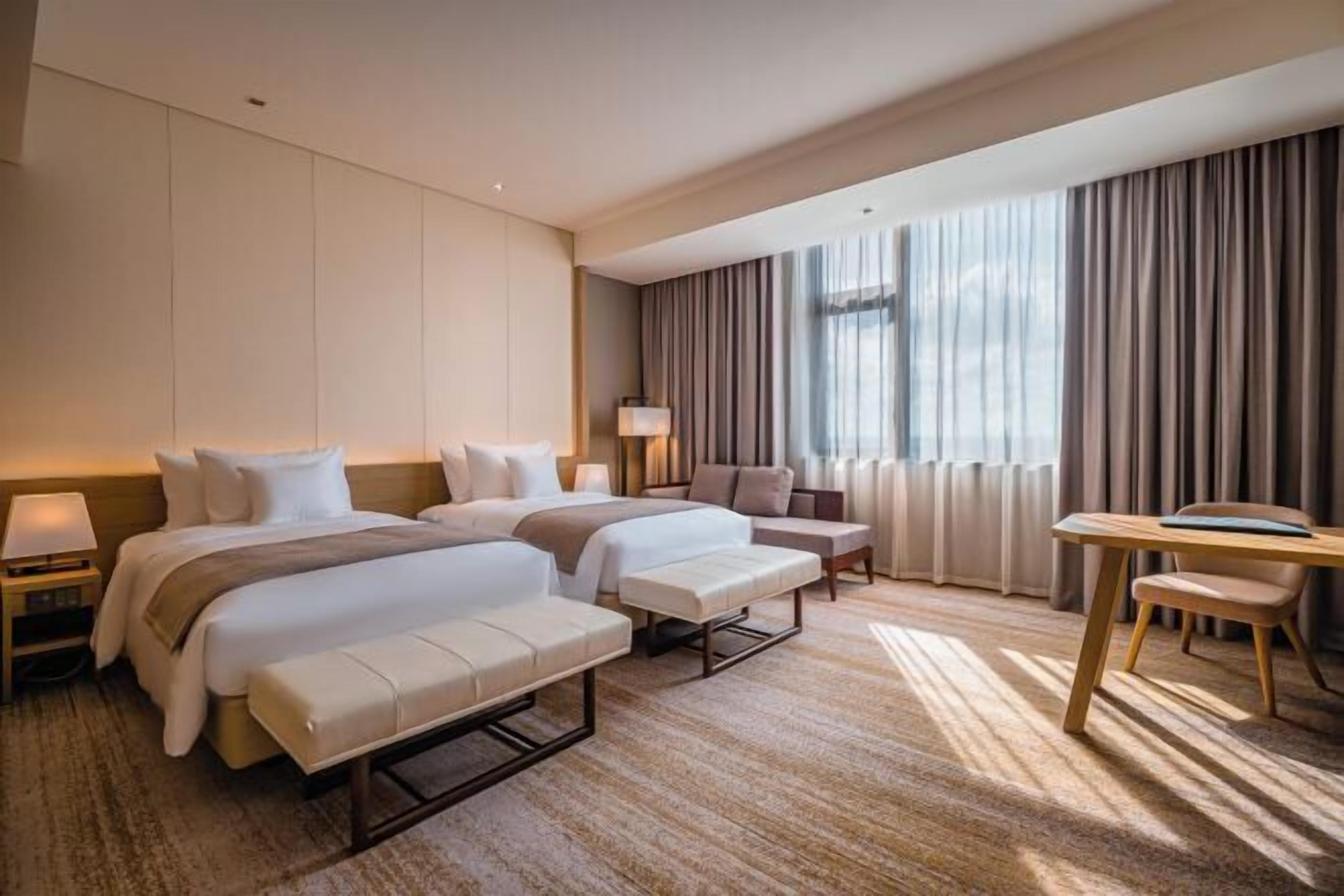 In-room safe, desk, laptop workspace, blackout drapes