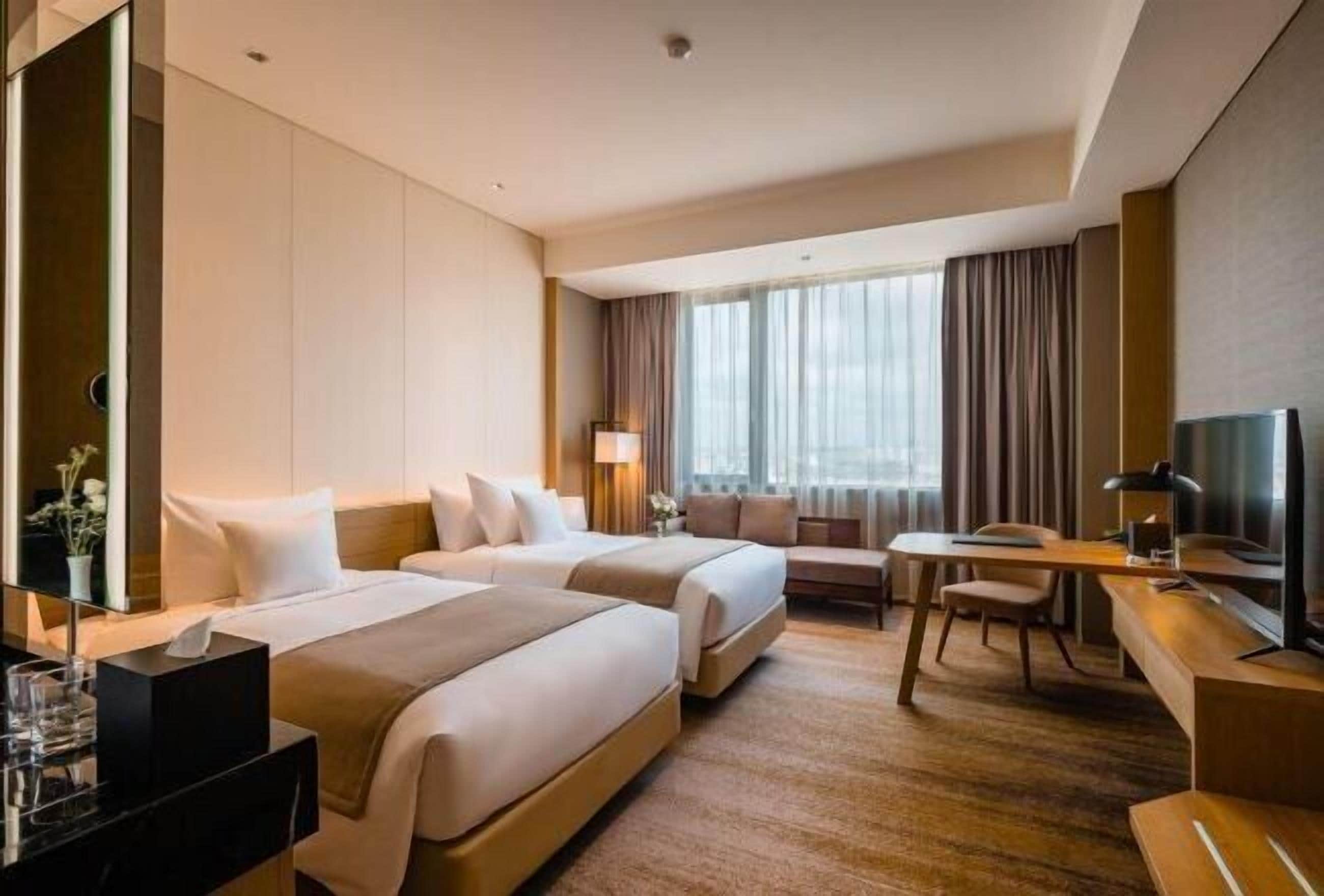 In-room safe, desk, laptop workspace, blackout drapes