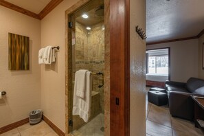 Shower, hair dryer, towels - Westgate Ski In Ski Out Studio Pool Spa Restaurants Gym More (Park City)