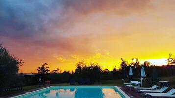 AuĂenpool (je nach Saison geöffnet), Sonnenschirme, LiegestĂŒhle