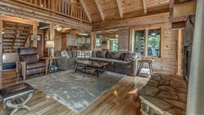 Télévision, cheminée, jeux vidéo, lecteur de DVD