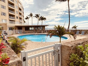 Outdoor pool, a heated pool - Amazing Ocean/Beach Front, Pool Side, Ground Floor Remodeled 2 Bdr 2 Bath Condo  (Kihei)