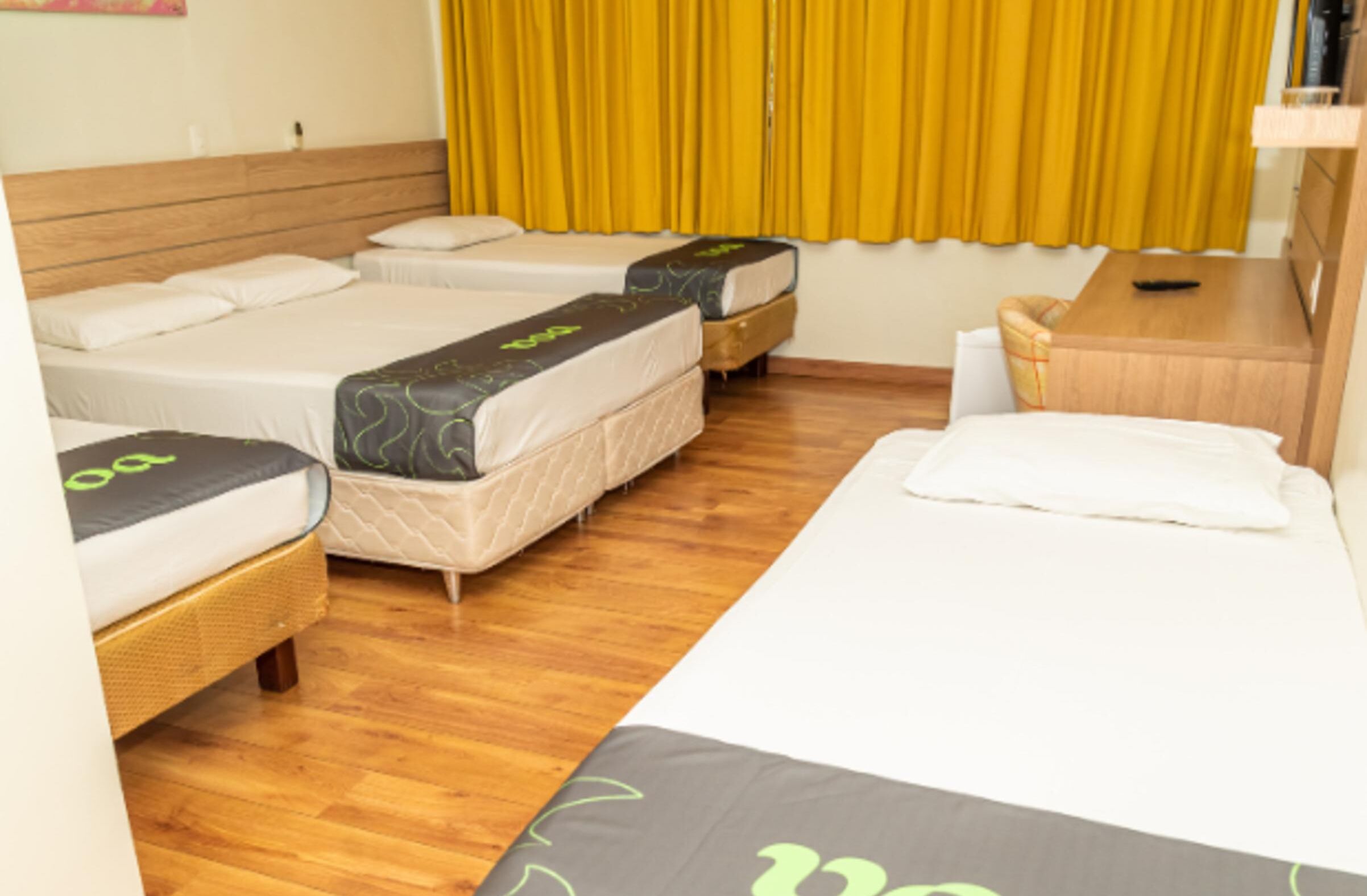 Minibar, desk, laptop workspace, blackout curtains