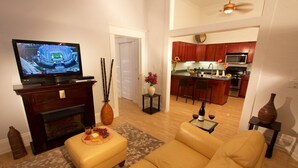 Living area - One — King Bed, Historic Downtown Apartment in Nicely Appointed Building on Main Street (Walla Walla)