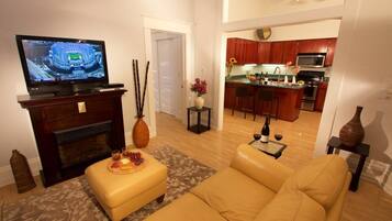 Télévision, cheminée