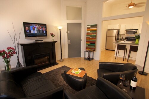 Two — King Bed, Historic Downtown Apartment in Nicely Appointed Building on Main Street