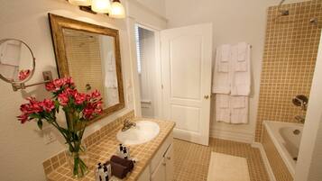 Hair dryer, towels