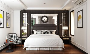 Premium bedding, down comforters, memory foam beds, minibar