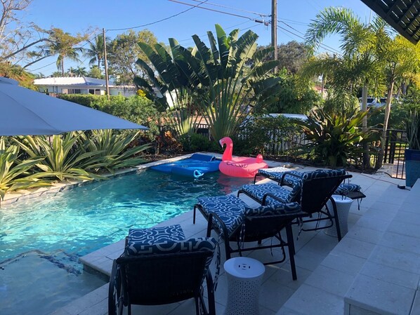 Outdoor pool, a heated pool