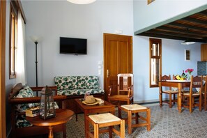 Villa, 2 Bedrooms, Sea View, Beachfront | Living area | 35-inch flat-screen TV with satellite channels, plasma TV - Alisahni Beachfront Villas (Rhodes)