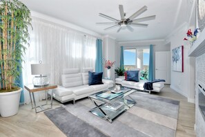 Smart TV, fireplace, video games, printers