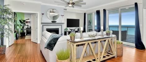 Smart TV, fireplace, printers