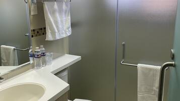 Regadera, bidet, toallas