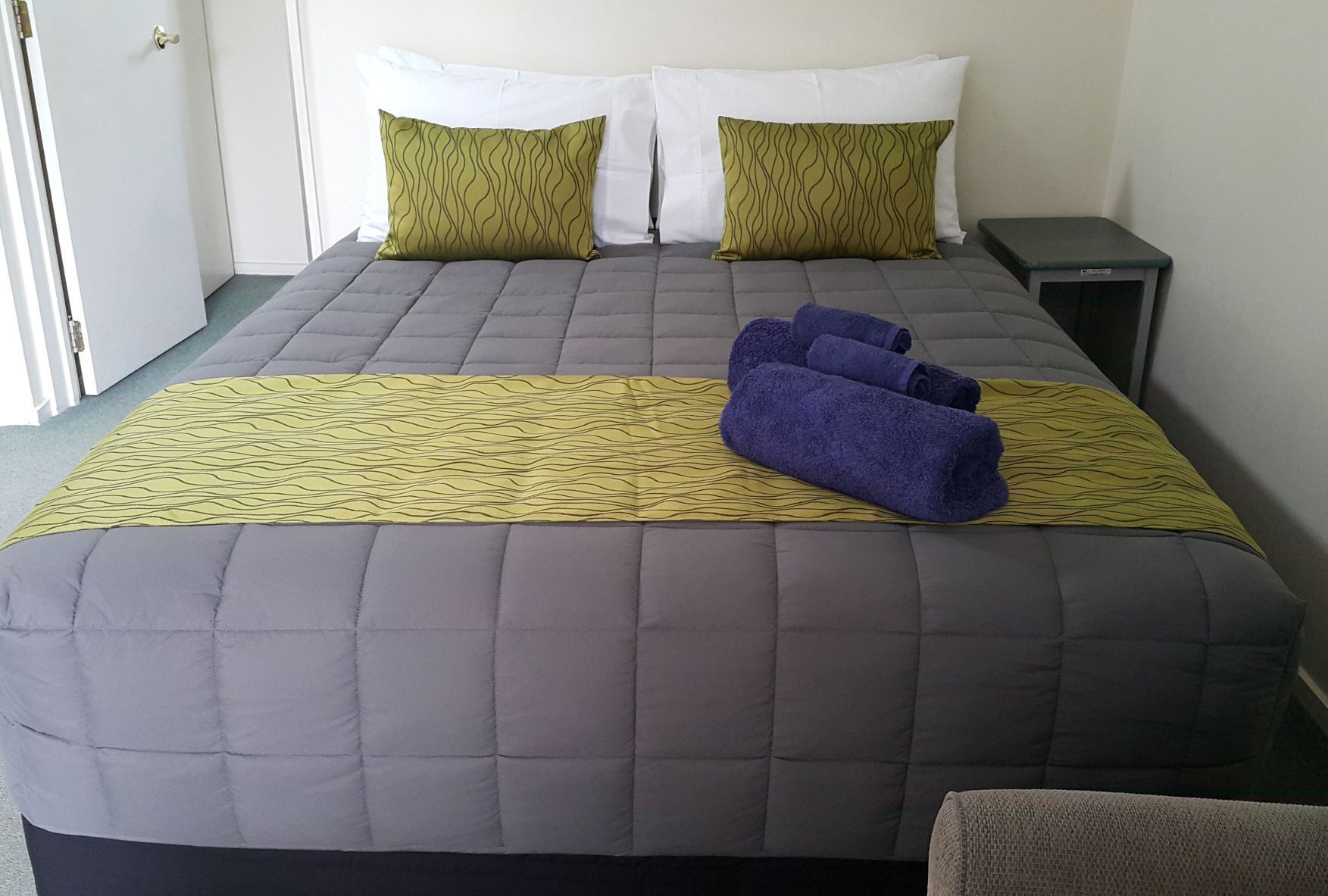 Blackout curtains, iron/ironing board, free WiFi, bed sheets