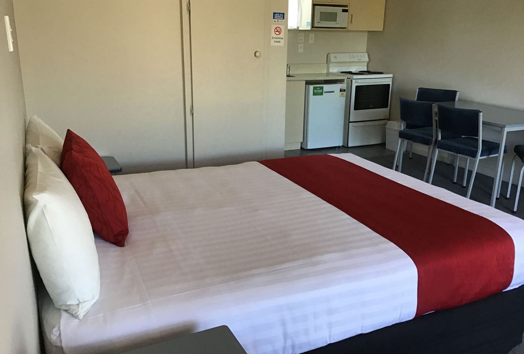 Blackout curtains, iron/ironing board, free WiFi, bed sheets