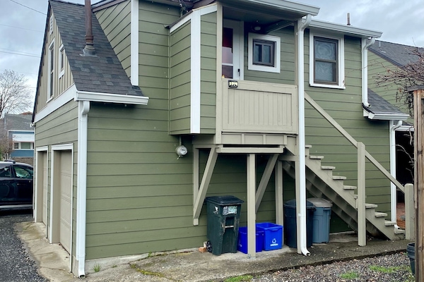 Apartment is up the stairs above the garage.
