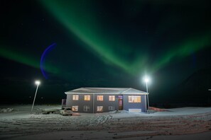 Front of property - evening/night - Sóti Lodge (Skagafjörour)