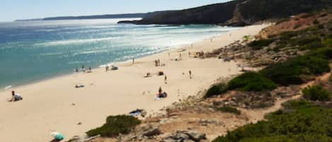 Beach nearby, sun loungers