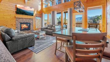 Smart TV, fireplace, video games, streaming services