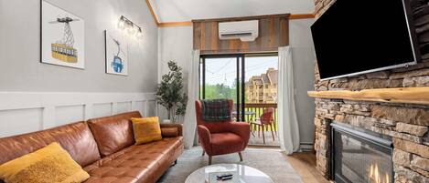 TV, fireplace, video games, stereo