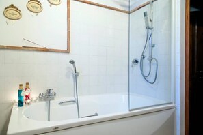 Jetted bath, hair dryer, bidet, towels - Your home in the center of Tuscany with Hot tub, Air Conditioning and Deck (Palaia)
