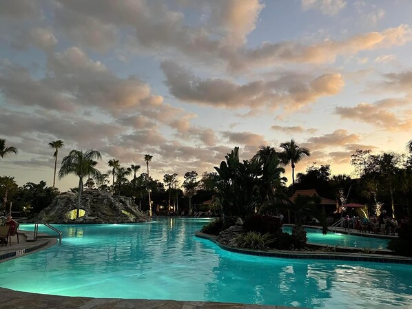 Outdoor pool, a heated pool
