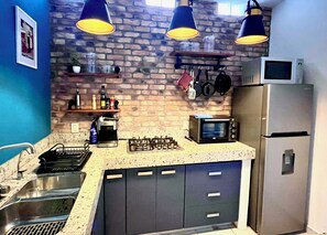 Fridge, microwave, oven, stovetop - Villa Palmier . Terrace, Garden & Serenity at PV (Puerto Vallarta)