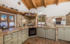 Frigorífico, microondas, placa de cocina y lavavajillas