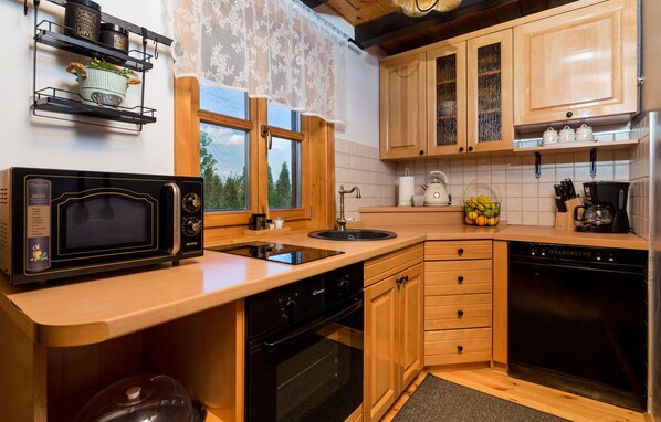Fridge, microwave, stovetop, dishwasher