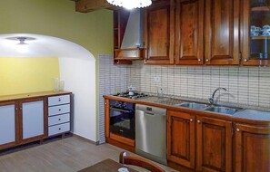Fridge, stovetop, dishwasher, cookware/dishes/utensils