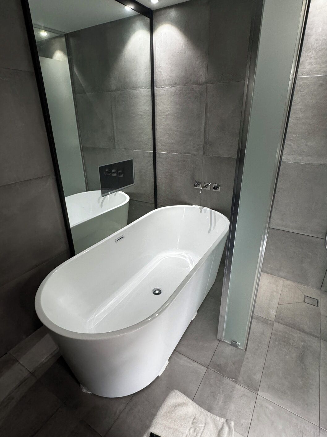 premium double room | bathroom | separate bathtub and shower, free toiletries, hair dryer, slippers