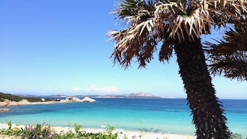 On the beach, beach towels