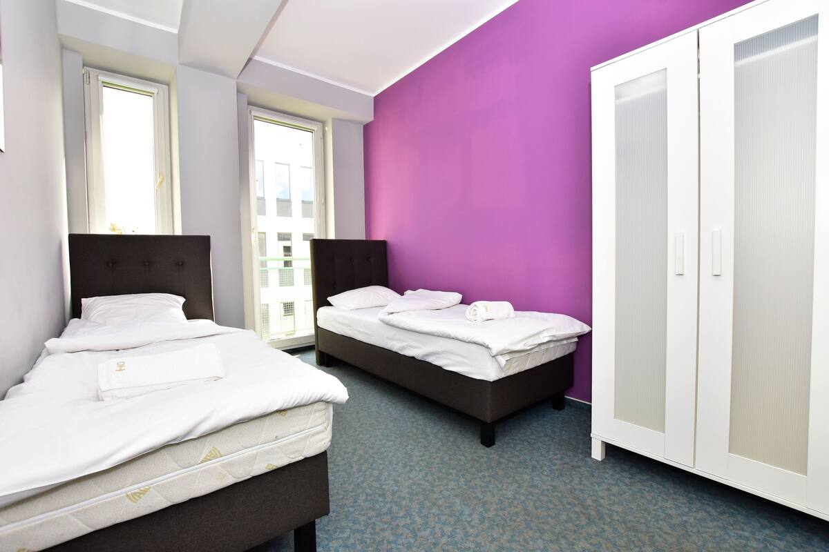 Hypo-allergenic bedding available, desk, laptop workspace
