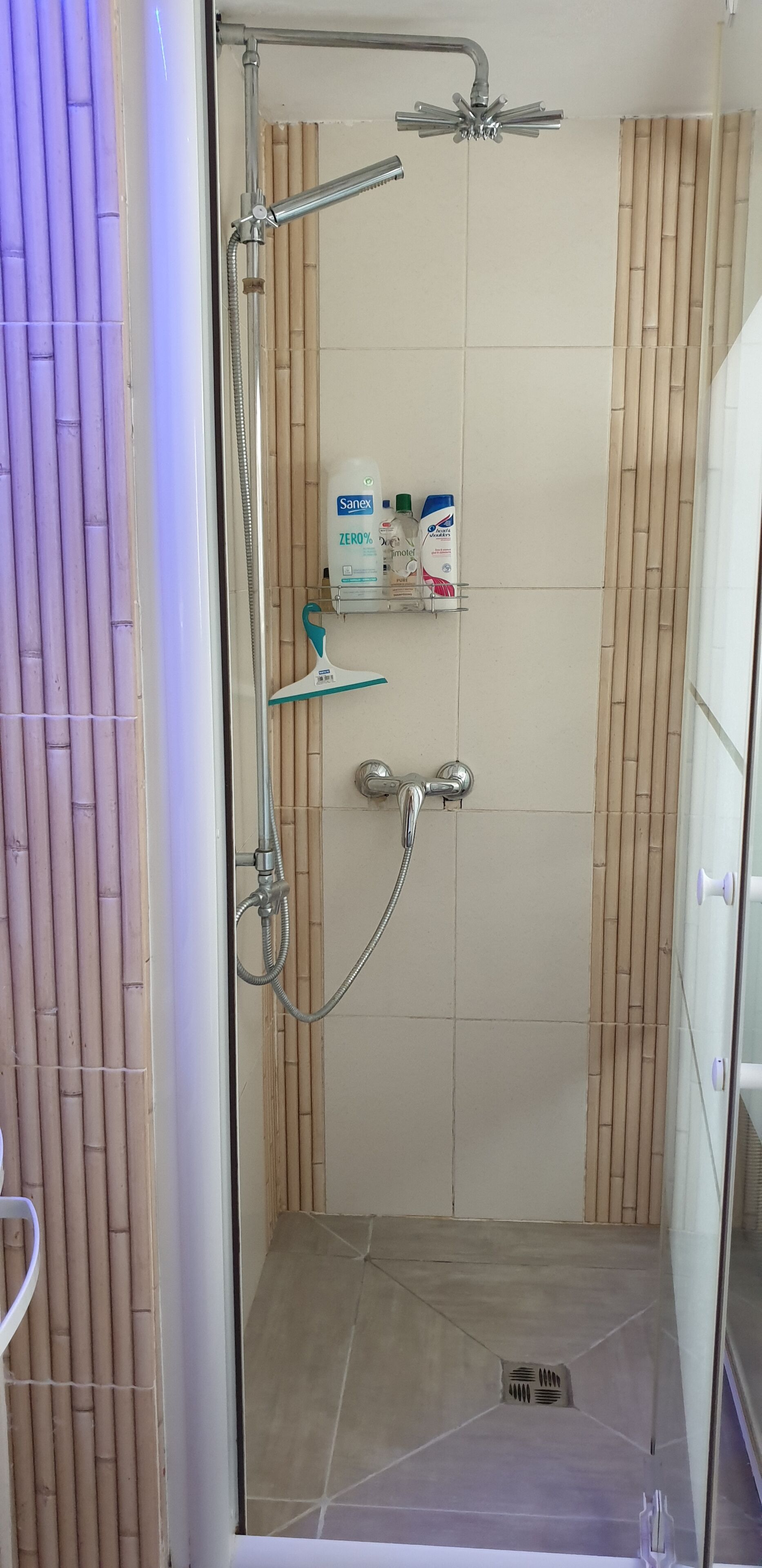Shower, eco-friendly toiletries, hair dryer, towels