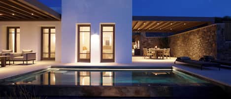 Villa, 3 Bedrooms, Heated Private Pool, Sea View | Terrasse/Patio
