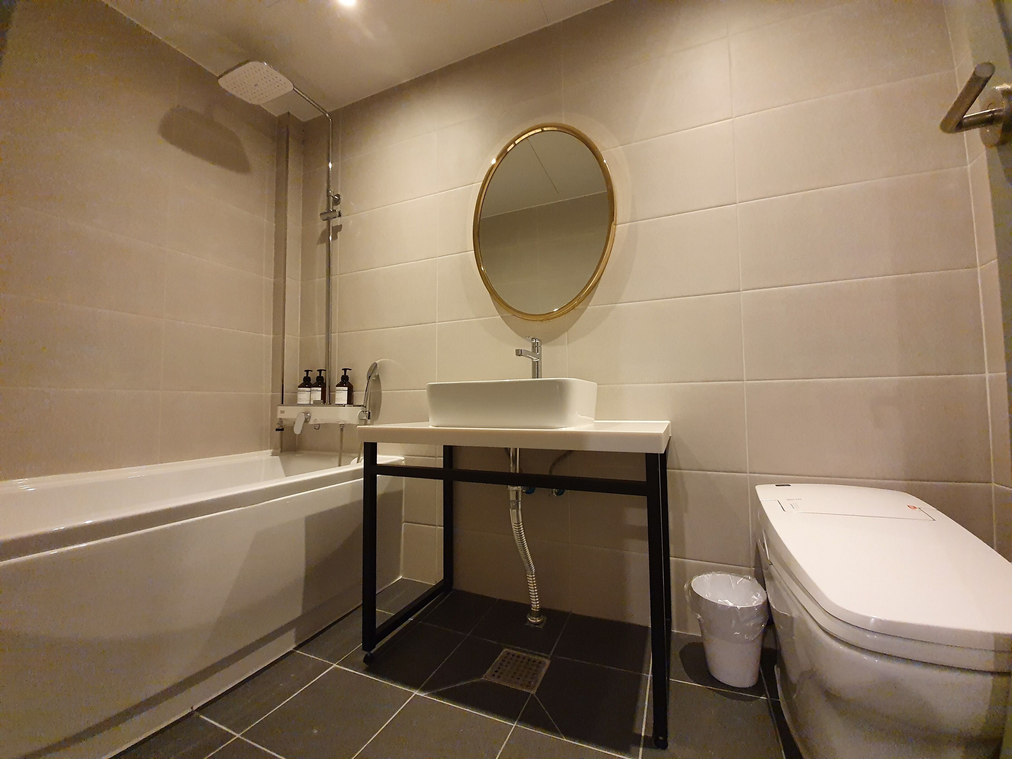 free toiletries, hair dryer, bathrobes, slippers