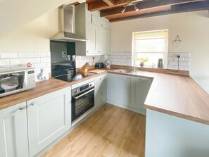Oven, dishwasher, highchair, cookware/dishes/utensils