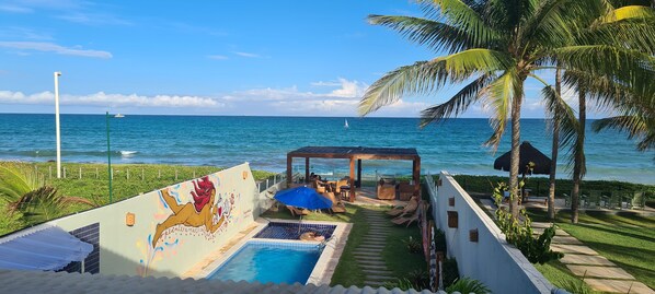 2 outdoor pools, open 8:00 AM to 8:00 PM, pool loungers