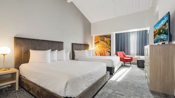 1 makuuhuone, ylelliset vuodevaatteet, tallelokero huoneessa