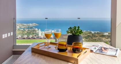 Villa Ourania with private pool and panoramic view, Sleeps 24+