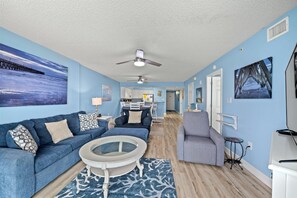 TV, DVD player - 6th floor Oceanfront Condo, Glass panel balcony, 3 beds | Laguna Keyes - 604 (North Myrtle Beach)